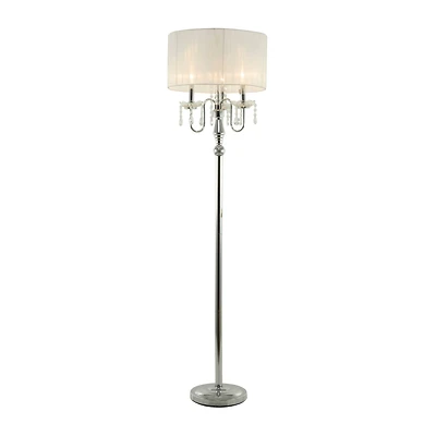 Silver Metal Floor Lamp 16" x 16" x 63