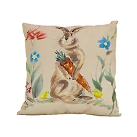 16'' Bunny with Carrot Easter Pillow