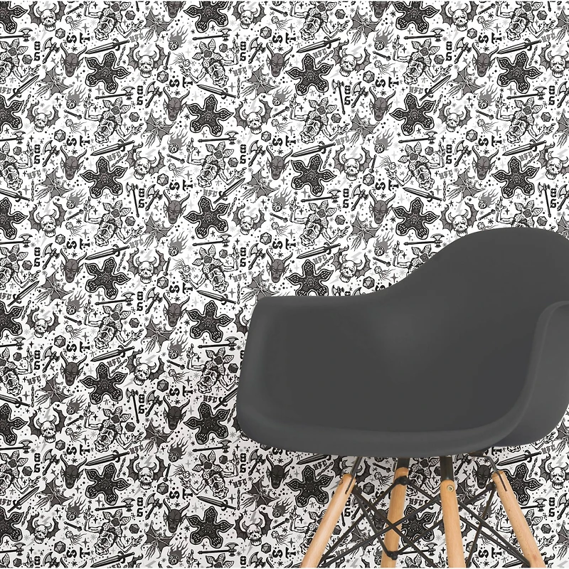 RoomMates Stranger Things Hellfire Club Black Peel & Stick Wallpaper