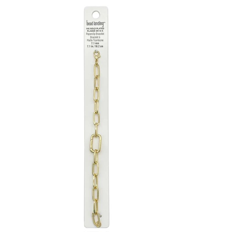 14K Gold Plated Paperclip Bracelet by Bead Landing™