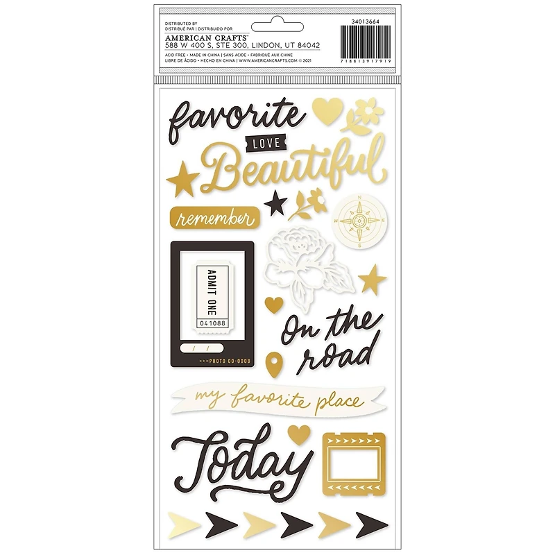 Maggie Holmes Thickers™ Round Trip Wander Phrase Puffy Stickers