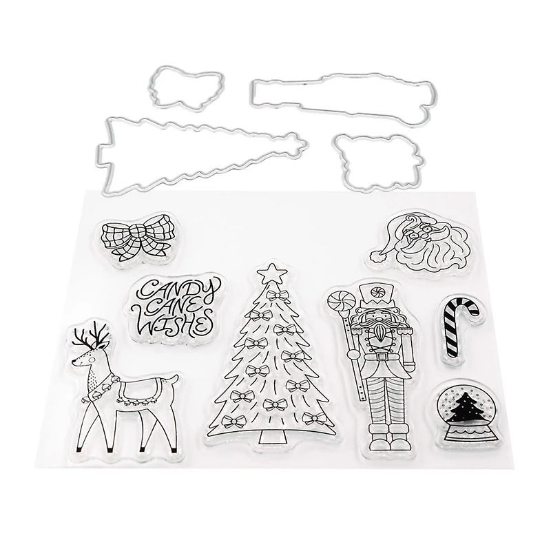 Candy Cane Wishes Clear Stamp & Die Set by Recollections™