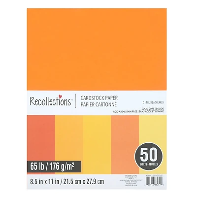 12 Packs: 50 ct. (600 total) Citrus 8.5" x 11" Cardstock Paper by Recollections™