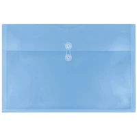 JAM Paper 12" x 18" Blue Button & String Tie Closure Plastic Envelopes, 12ct.