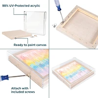 Wexel Art 2" Depth Clear UV Grade Acrylic Shadowbox with Beige Linen Stretched Canvas