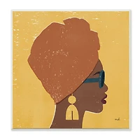 Stupell Industries Female Couture Head Wrap Glam Fashion Wall Plaque, 12" x 12"
