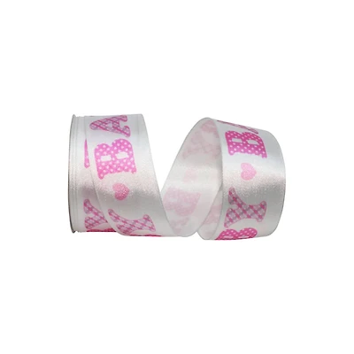 JAM Paper 1.5" x 20yd. Satin Deluxe Wired Light Pink Baby Ribbon