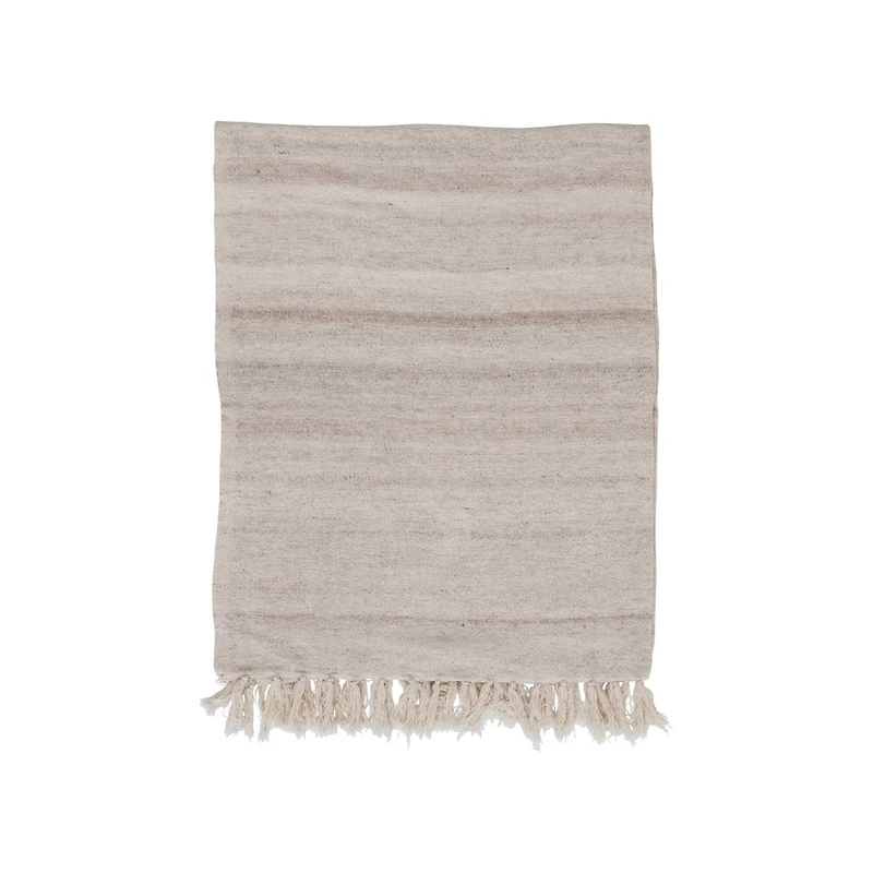 Hello Honey® Woven Mélange Wool & Cotton Slub Throw With Fringe