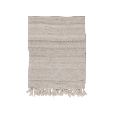 Hello Honey® Woven Mélange Wool & Cotton Slub Throw With Fringe