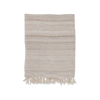 Hello Honey® Woven Mélange Wool & Cotton Slub Throw With Fringe