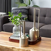 Silver Metal Glam Vase Set
