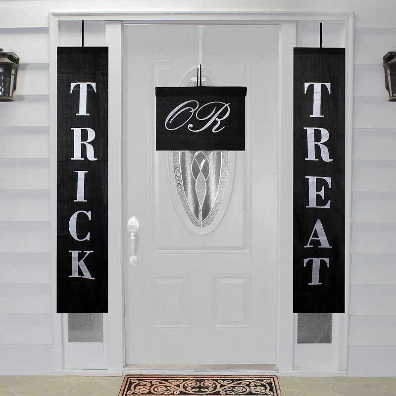 Black & White Trick or Treat Outdoor Halloween Banners, 3ct.