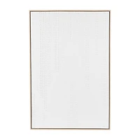 White wooden abstract dimensional dot home wall décor with brown wooden frame