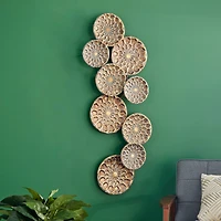 50" Gold Metal Eclectic Abstract Wall Decor