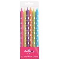 Design Design Bright Polka Dots Birthday Candle Sticks Set