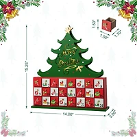Glitzhome® 15.25" Lighted Christmas Tree Advent Calendar Décor
