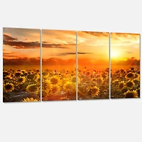 Designart - Yellow Sunset over Sunflowers