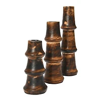 Hello Honey® Wooden Waves Taper Candle Holder Set