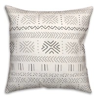 Gray Mudcloth Throw Pillow