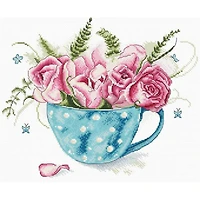 Letistitch A Cup Of Roses Counted Cross Stitch Kit