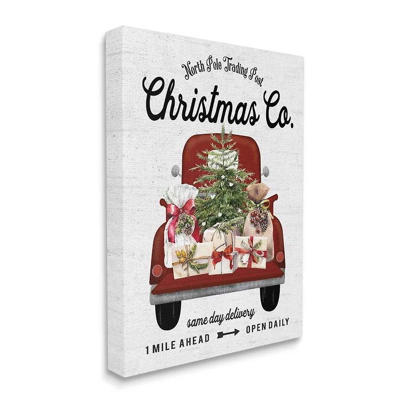 Stupell Industries North Pole Christmas Co. Sign Canvas Wall Art