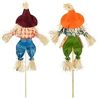 18" Boy & Girl Fall Harvest Scarecrow Picks