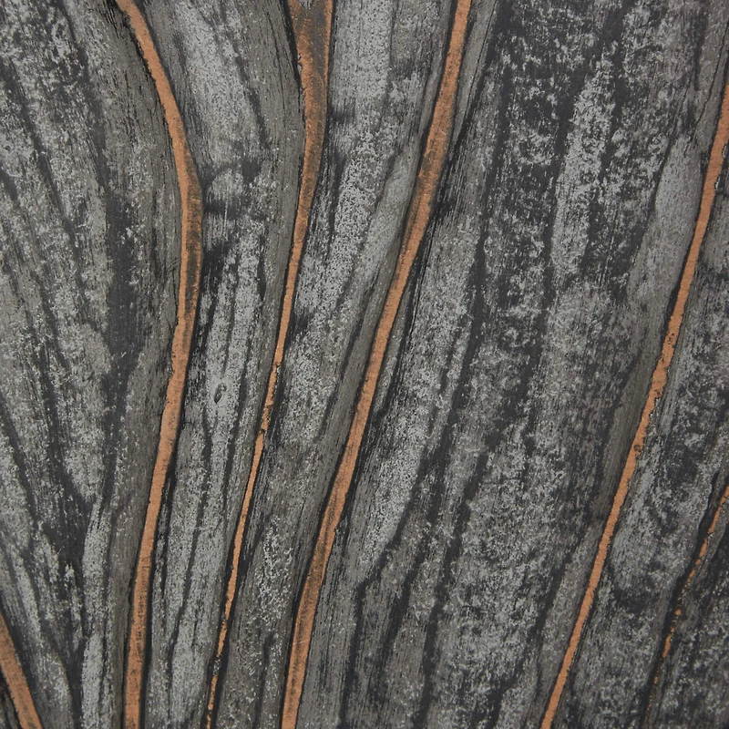 Set of 2 Grey Wood Modern Abstract Wall Decor, 16" x 48"