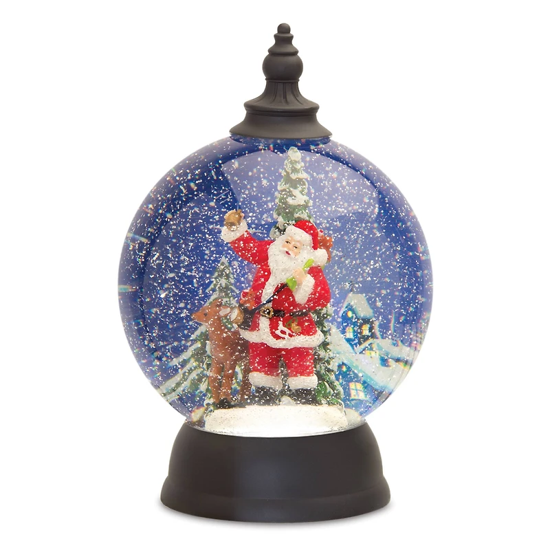 9.25" Santa in Sleigh Scene Snow Globe