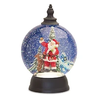 9.25" Santa in Sleigh Scene Snow Globe