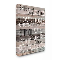 Stupell Industries Inspirational Be You Phrases on Wood Grain Brown Black Text Canvas Wall Art