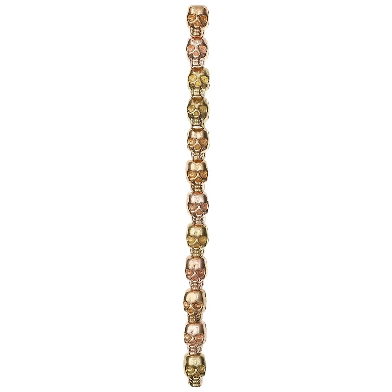 Gold & Rose Gold Metal Skull Beads, 12mm by Bead Landing™