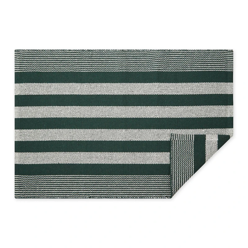 DII® Cabana Stripe Handwoven Recycled Yarn Rug