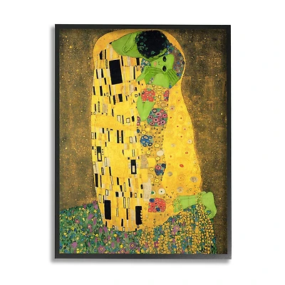 Stupell Industries Funny Classic Klimt Aliens Framed Giclee Art