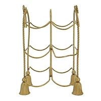 13" Gold Bow & Tassel Tabletop Metal Bottle Holder by Ashland®