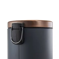 Elama Liter Stylish Grey and Copper Soft Pedal Trash Bin