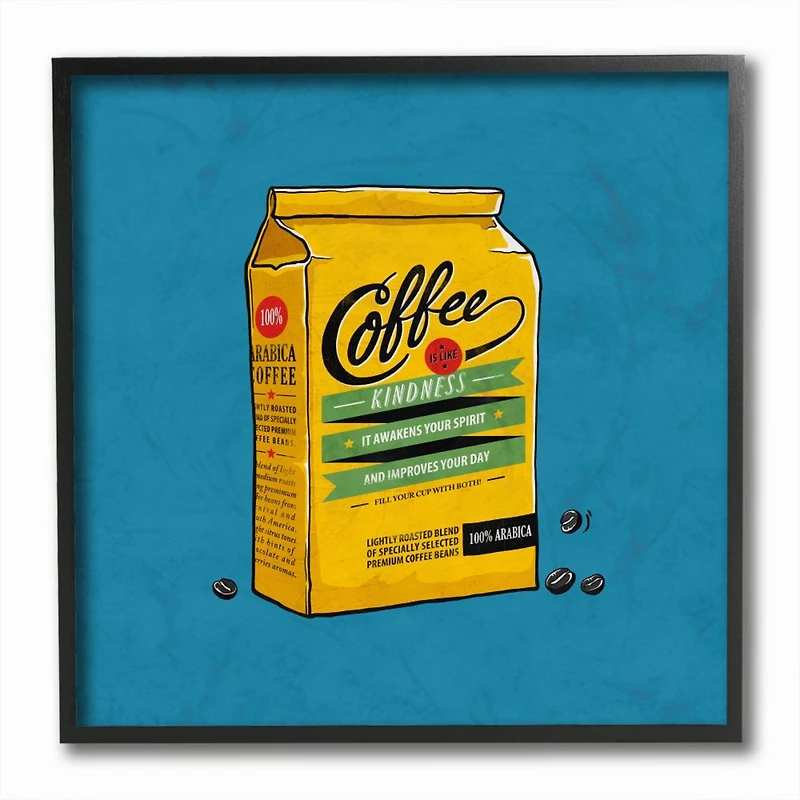 Stupell Industries Coffee Wisdom Wall Art in Black Frame