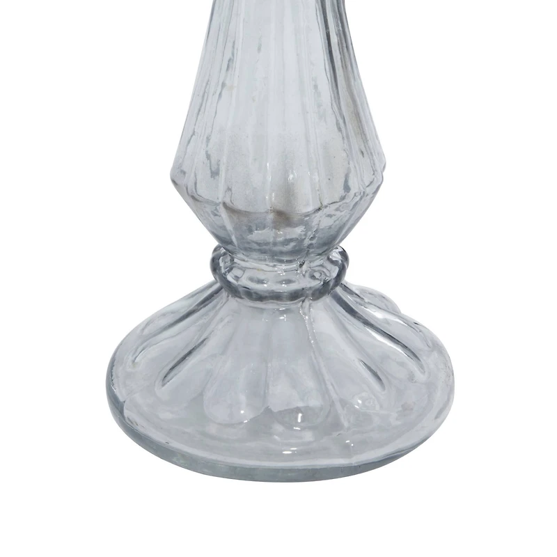 21" Black Glass Traditional Candle Holder