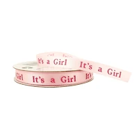12 Pack: 3/8" x 7yd. Satin It's a Girl Ribbon by Celebrate It®