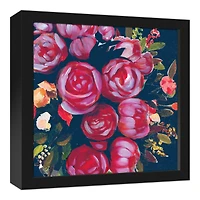 Funky Bold Flowers 12" x 12" Black Framed Canvas