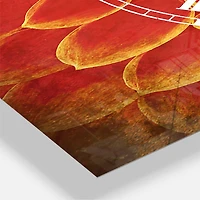 Designart Abstract Orange Flower Design Multipanel Wall Clock