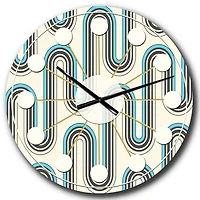 Designart 'Retro Geometrical Abstract Minimal Pattern Iv Mid-Century Modern Wall Clock
