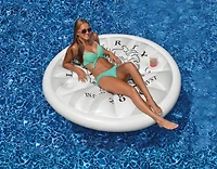 60" White & Black Inflatable Swimming Pool Floating Raft