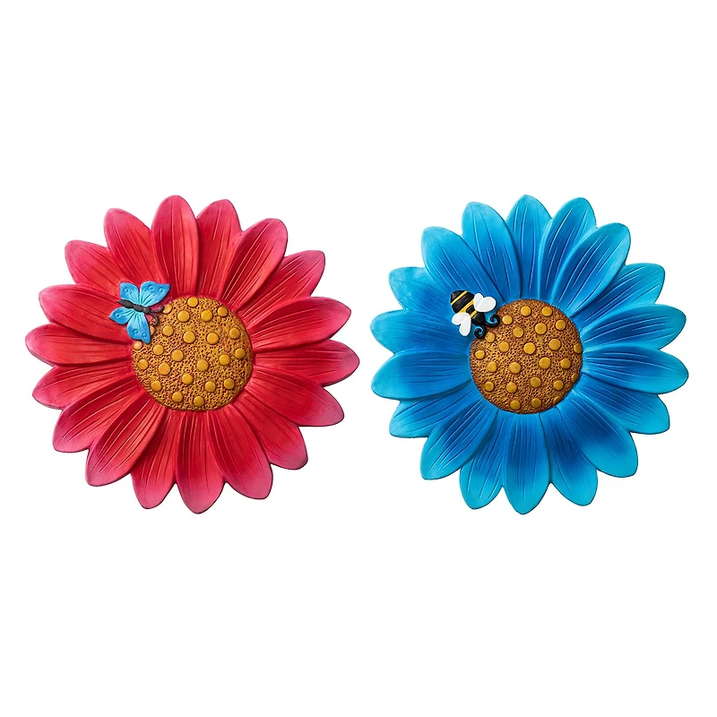 Glitzhome® 10" Cement Flower Textured Stepping Stones Set