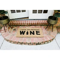 I Hope You Brought Wine Rectangle Natural Coir Doormat