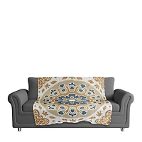 Blue & Yellow Mandala Coral Fleece Blanket