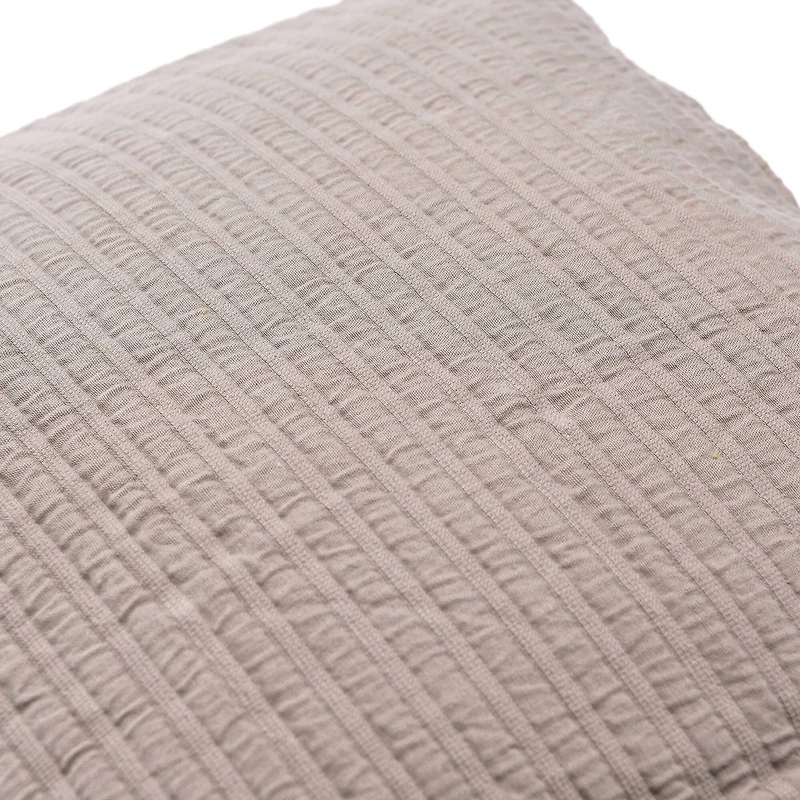 Hello Honey® Gray Woven Cotton Pillow with Tassel Ties