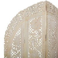 White Mango Wood Eclectic Room Divider Screen, 72 " x 60 " x 2 "