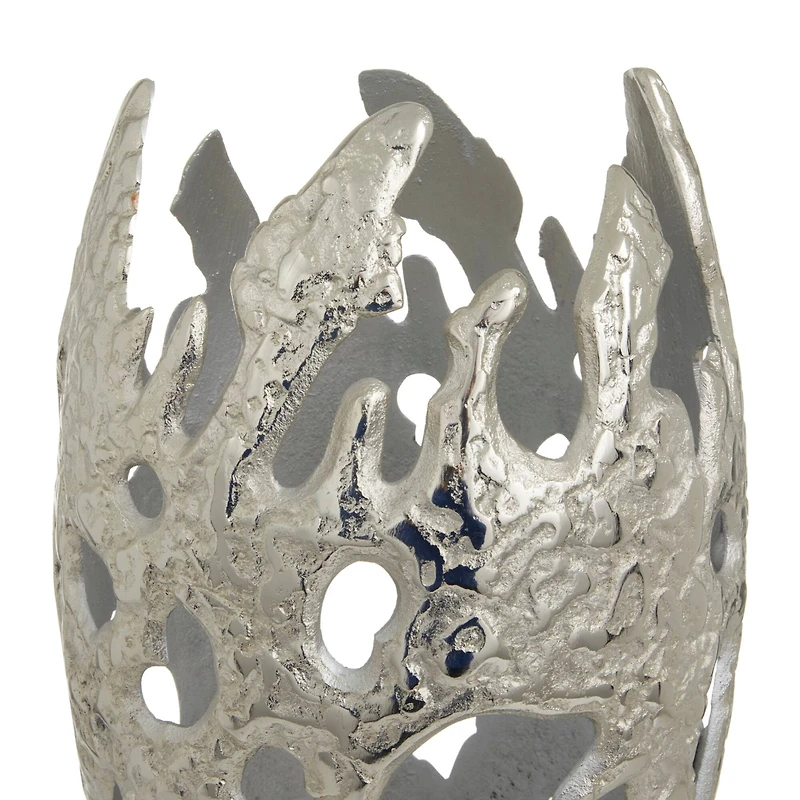 Silver Aluminum Contemporary Sculpture, 23" x 10" x 10"