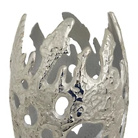 Silver Aluminum Contemporary Sculpture, 23" x 10" x 10"