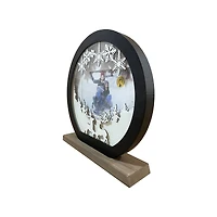 4" x 6" White & Black Snow Globe Light-Up Tabletop Frame by Studio Décor®